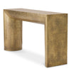 Eichholtz Console Table Drayton in hammered vintage brass — styled in a refined interior setting