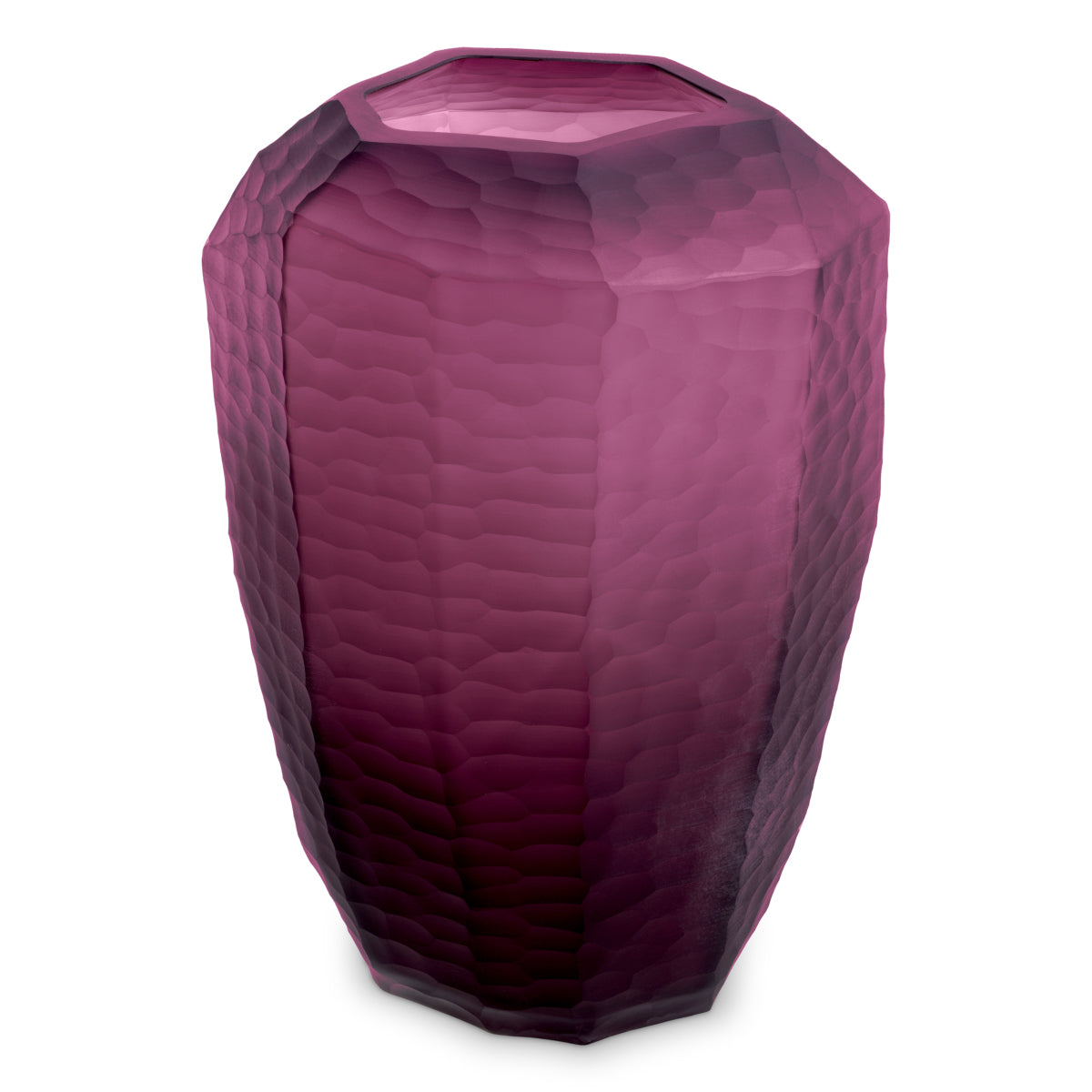 Eichholtz Vase Larisa meticulous craftsmanship that accentuates the vase's intricate design. The mesmerizing purple color adds an air