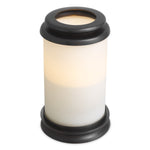 Eichholtz Hurricane Carrington S bronze finish white glass A warm bronze-finish frame and a tiered base with a stepped collar at