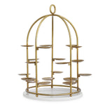 Eichholtz Cake Stand Alturo vintage brass finish white marble Inspired by the elegance of a birdcage, the Eichholtz Alturo