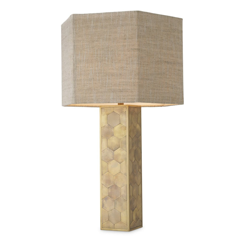 Eichholtz Table Lamp Montreux vintage brass finish incl shade Discover the Montreux Lamp for understated richness that works equally well