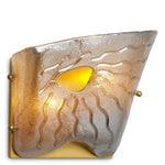 Eichholtz Wall Lamp Orlandis antique brass finish smoke glass - Right asymmetric, shield-like shape that reflects the beauty of nature. When lit,