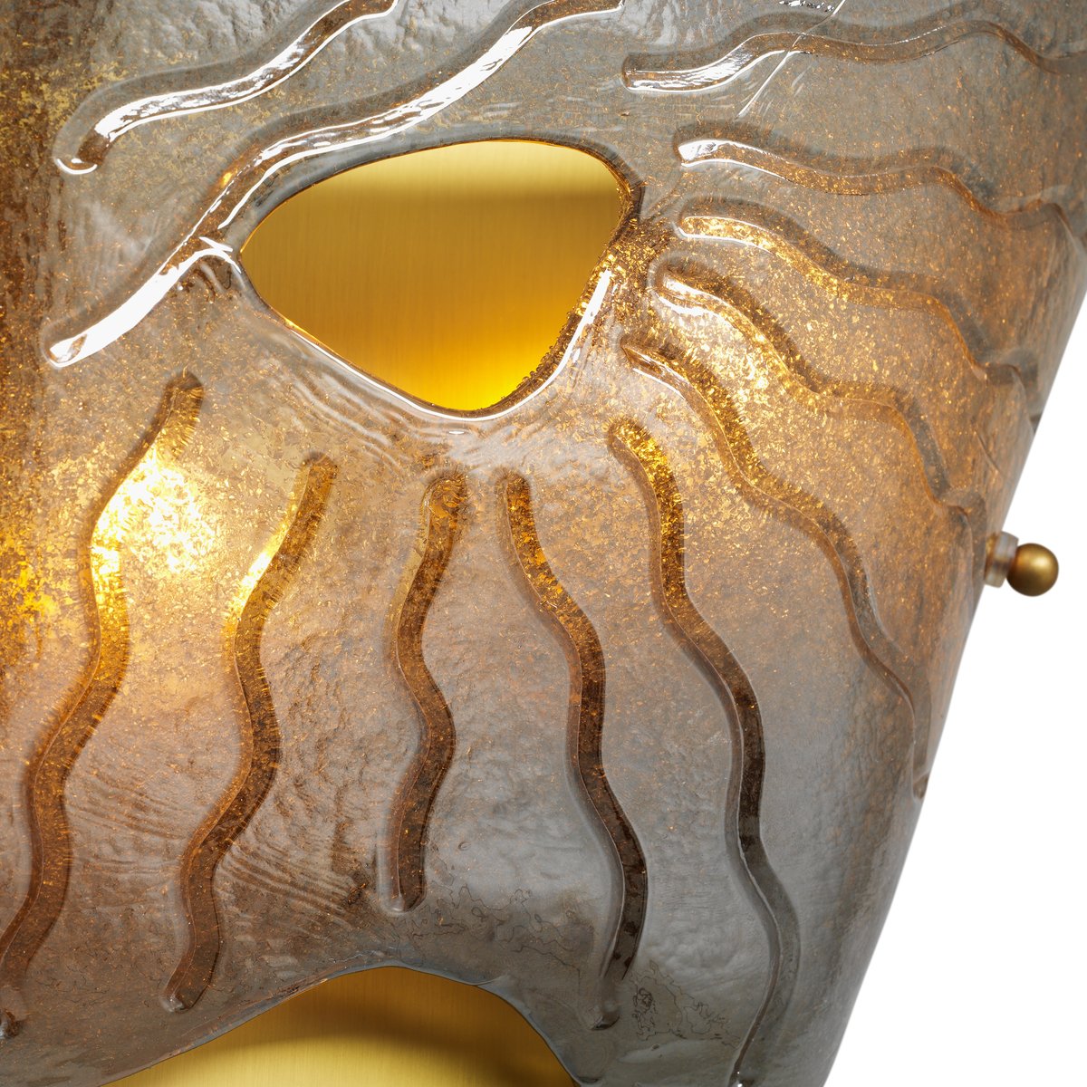 Eichholtz Wall Lamp Orlandis antique brass finish smoke glass - Right paired with the matching left-side piece.