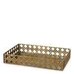 Eichholtz Tray Dameron rectangular vintage brass finish craftsmanship reimagined for today. Hand-cast from solid brass with a