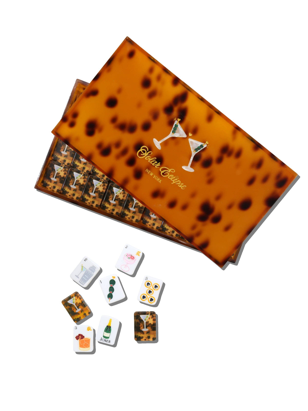 Topshelf Collector's Edition Mahjong Box Set - tortoiseshell acrylic box
