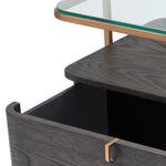 Eichholtz Nightstand Augusto mocha crown oak veneer With its seductive curves and vintage look, the 1-drawer Augusto Nightstand is a must-have in your b