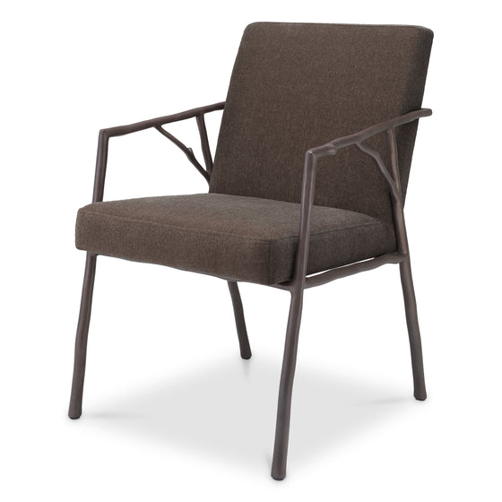 Eichholtz Dining Chair Antico medium bronze finish abrasia Add a sense of statement and appeal to your living space with Dining Chair Antico. Featuring a super
