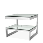 Eichholtz Side Table Gamma polished stainless steel Add a touch of timeless beauty to your interior with the Gamma Side Table. With its clean graphic li
