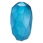 Eichholtz Vase Fly S blue A surface with geometric planes and a matte finish makes the blue Fly S Vase a stylish accent for an