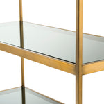 Eichholtz Cabinet Omega brushed brass finish smoke glass Bring industrial sophistication into your décor with the Omega Cabinet. Comprising a sleek yet stu