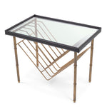 Eichholtz Side Table Princess with magazine rack black leather The Princess Side Table Princes is the epitome of lavishness and refinement. Crafted with me