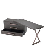 Eichholtz Desk Sanderson mocha straight oak veneer A contemporary design gives the Sanderson Desk its stylish modern aesthetic. The top has a turning m