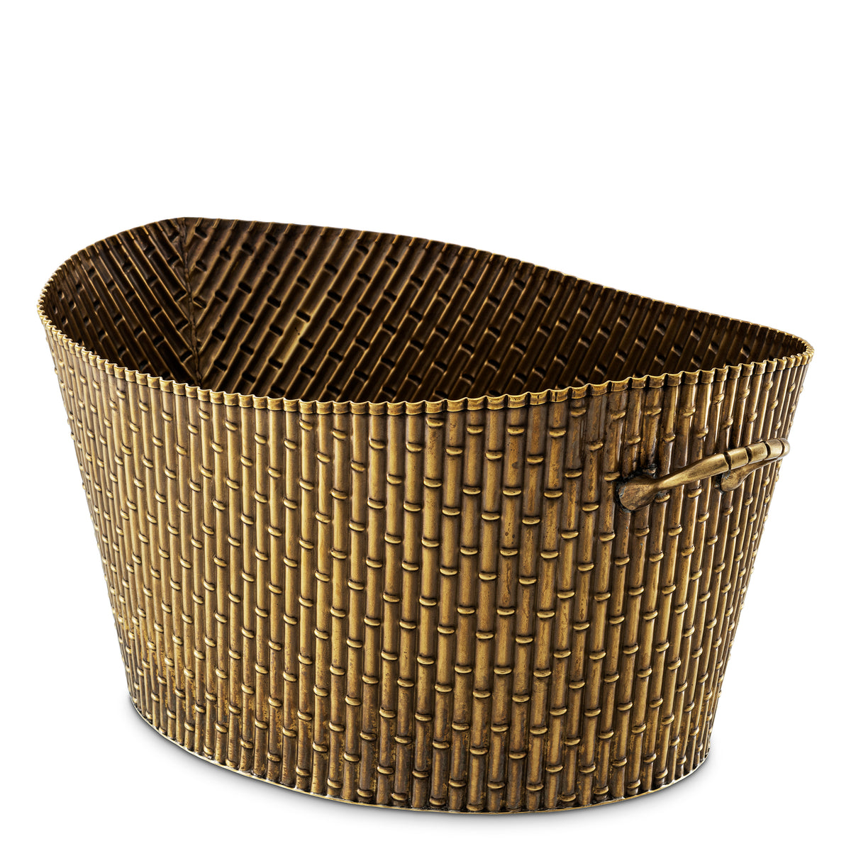 Eichholtz Wine Cooler Barletta L vintage brass finish Explore the Eichholtz Barletta L Wine Cooler, a handcrafted piece distinguished by its refined bambo - 3
