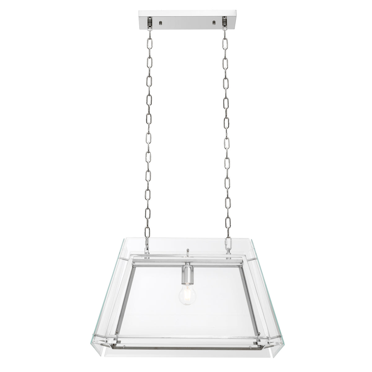Eichholtz Chandelier Azure S nickel finish bevelled glass Add industrial flair to your home with the 1-light Azure S Chandelier. Stripped to the bare essen