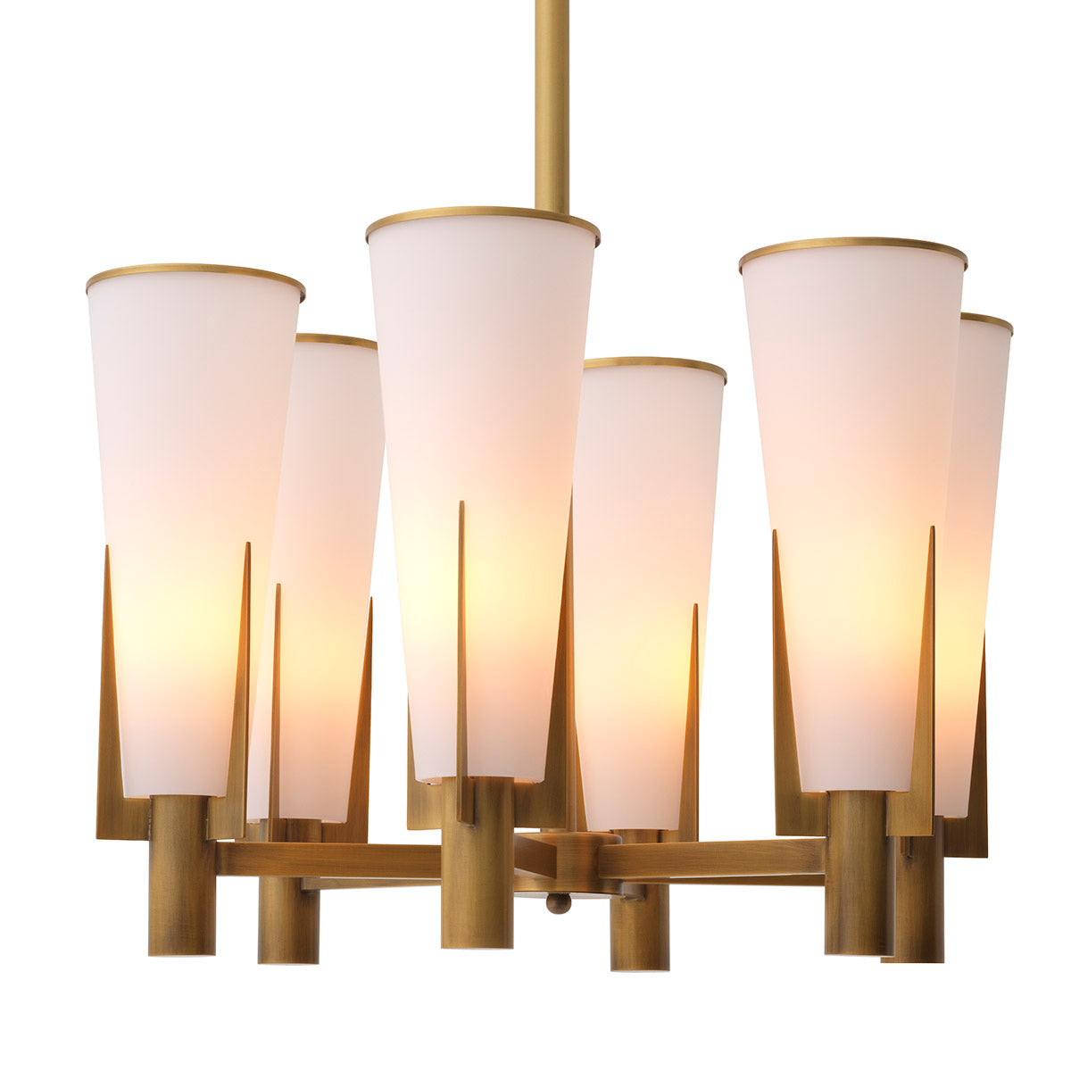 Eichholtz Chandelier Dino antique brass finish Exceptionally well crafted, Chandelier Dino appeals to both classic and modern taste. Its rich antiq