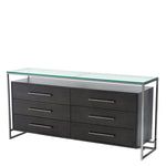 Eichholtz Dresser Durand charcoal oak veneer black nickel finish Inspired by the minimalist silhouettes of Bauhaus design, the oak veneer Durand Cabinet ex