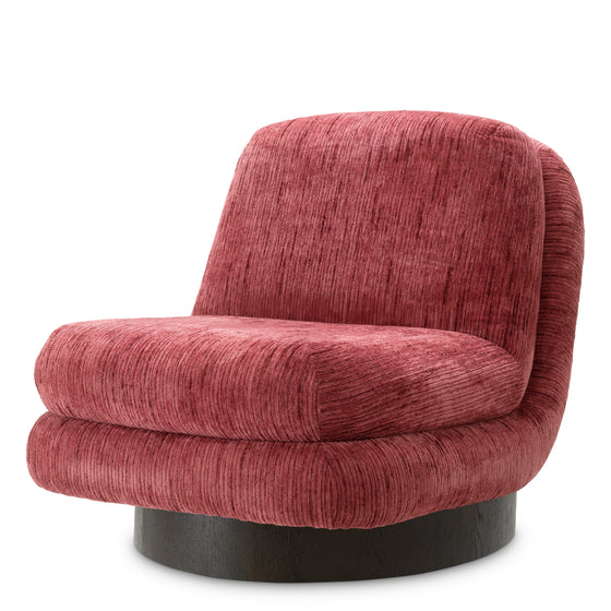 Eichholtz Swivel Chair Galiano terren bordeaux ebony oak veneer Transform a quiet corner with the Swivel Chair Galiano, now presented in rich Terren Bordeaux uphols