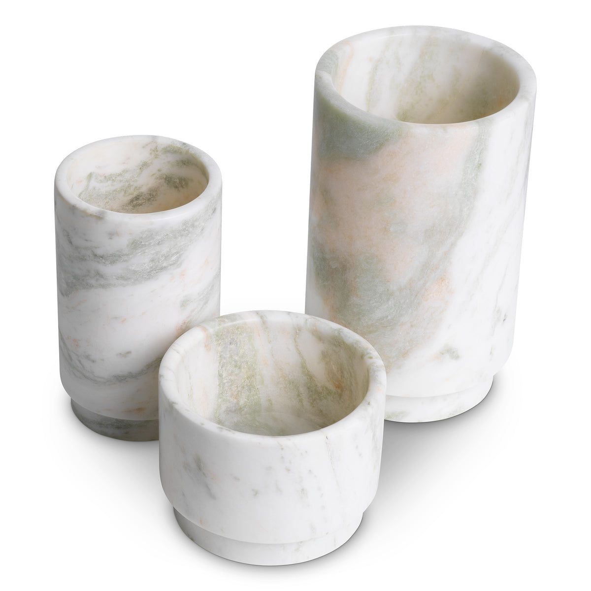 Eichholtz Tealight Holder Leonidas green onyx set of 3 Transform a table vignette with the Tealight Holder Leonidas green onyx set of 3, a trio of sculptur - 2