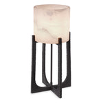 Eichholtz Table Lamp Fraser S alabaster Packed with Mid-Century Modern style, Table Lamp Fraser S stands out by a hammered frame with a bron