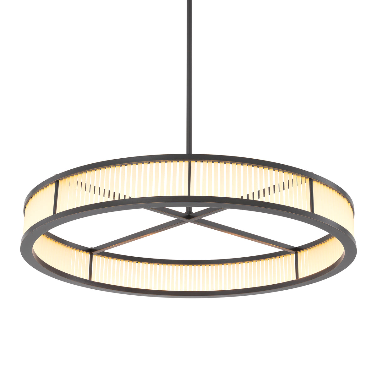 Eichholtz Chandelier Thibaud 90 cm bronze highlight finish Chandelier Thibaud is a marvelous minimalist ceiling lamp that works really well as a central li
