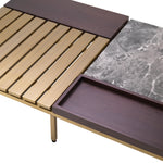 Eichholtz Coffee Table Forma brushed brass finish grey marble Coffee Table Forma stands out thanks to a sophisticated mix of materials, patterns and colour