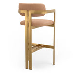Eichholtz Bar Stool Donato brushed brass finish seymore camel Elevate your space with the sophisticated charm of the Donato bar stool. A true statement piece, thi - 4