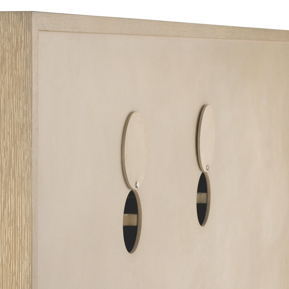 Eichholtz Dresser Highland washed oak veneer The washed oak veneer Highland Cabinet combines a brushed brass finished frame with washed oak venee