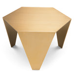 Eichholtz Side Table Metro Chic brushed brass finish With a hexagonal table top and three tapered legs in a brushed brass finish, the Metro Chic Side Tab