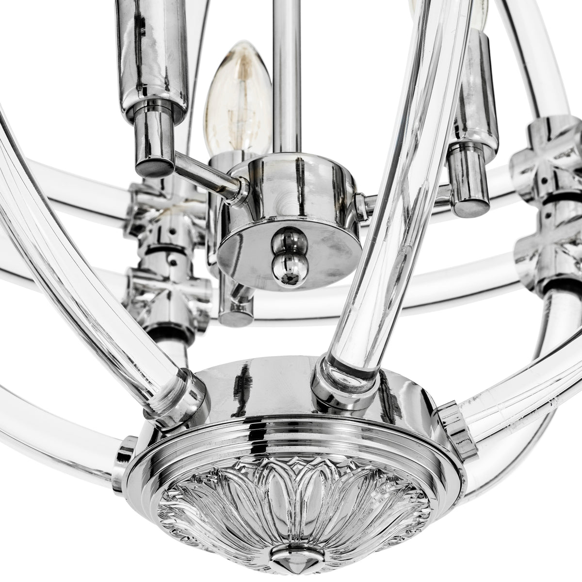 Eichholtz Chandelier Impero nickel finish Add a touch of classical grandeur to your interior with the charming Impero Chandelier. This utterly