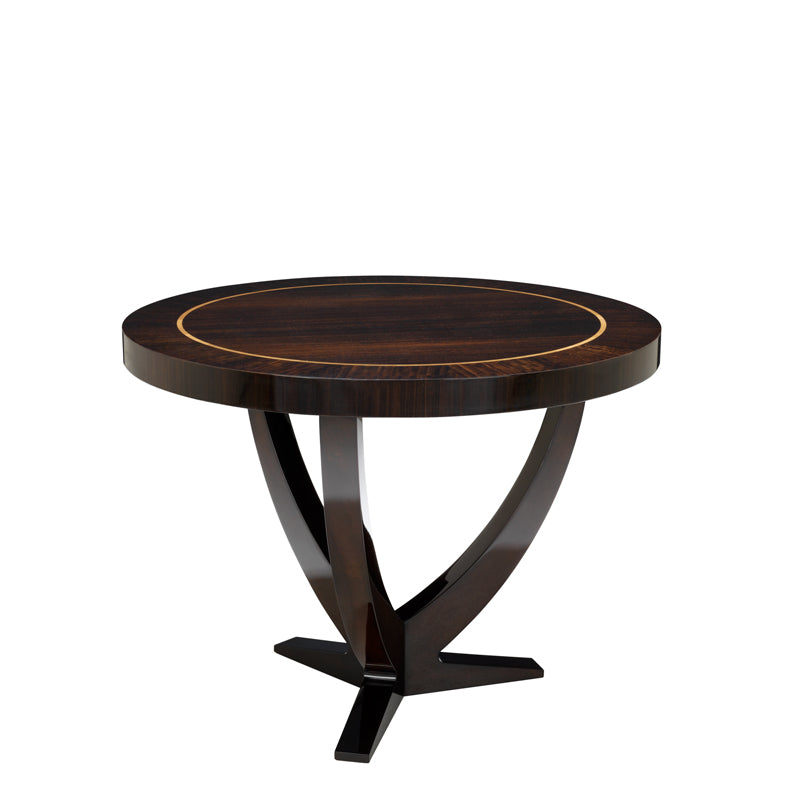 Eichholtz Centre Table Umberto ø 100 cm eucalyptus veneer Make a chic statement with the Art Deco style Umberto Centre Table. Meticulously crafted from smo