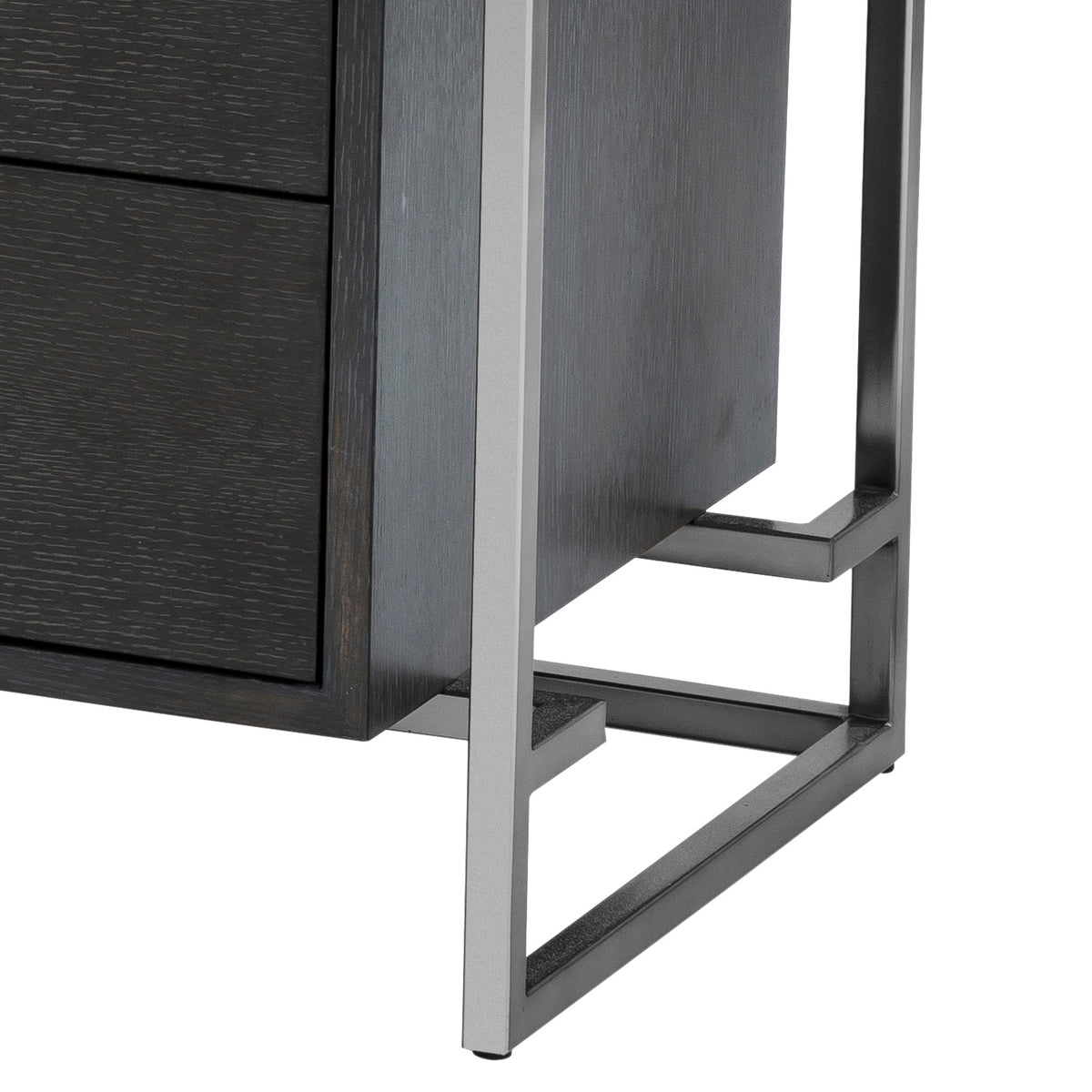 Eichholtz Dresser Durand charcoal oak veneer black nickel finish Inspired by the minimalist silhouettes of Bauhaus design, the oak veneer Durand Cabinet ex
