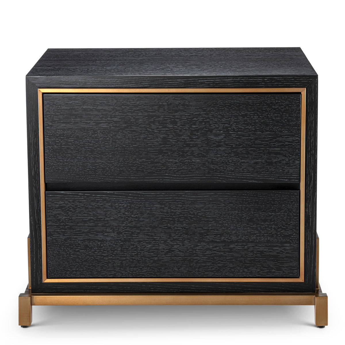 Eichholtz Nightstand Hazel charcoal grey oak veneer Nightstand Hazel is a chic and organised bedside table. Wrapped in a charcoal oak veneer casing and