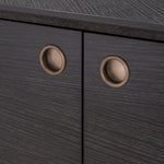 Eichholtz Dresser Premier charcoal grey oak veneer With its charcoal oak veneer casing and medium bronze finish frame and hardware, Dresser Premier is