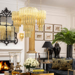 Eichholtz Chandelier Gigi S gold finish Capture the look of pure luxury with the Gigi S Chandelier. Like a glamorous piece of jewellery, thi