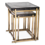 Eichholtz Side Table Niemeyer vintage brass finish set of 2 The Niemeyer Side Table set is a beautiful pair of two tables featuring a vintage brass finish 