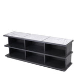Eichholtz Cabinet Miguel L charcoal grey oak veneer The charcoal grey oak veneer Miguel Dresser with Italian bianco lilac marble top will look great in