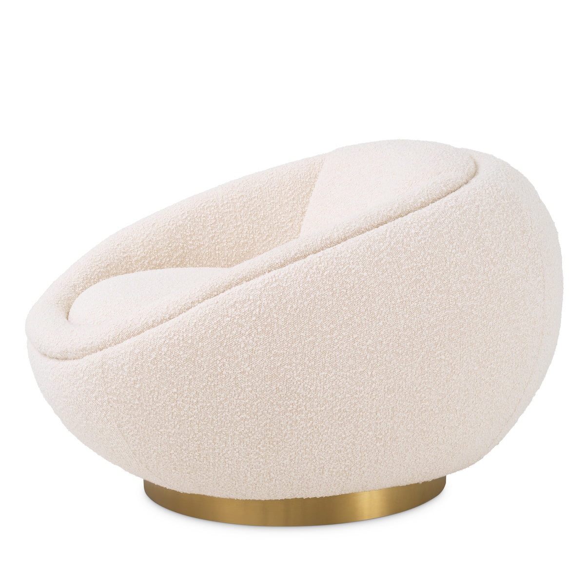 Eichholtz Swivel Chair Bollinger bouclé cream Bring a unique flair to any room with the charming Bollinger Swivel Chair. Whether you are looking f