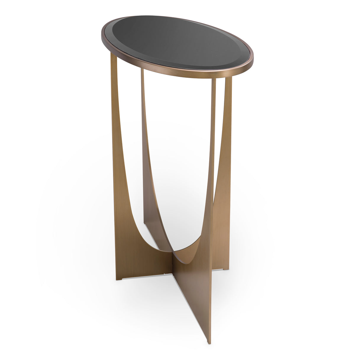 Eichholtz Console Table Elegance brushed brass finish The Elegance Console Table boasts an impressive fusion of curved and geometric shapes to create a st
