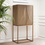 Eichholtz Bar Cabinet Highland washed oak veneer Present your collection of liquors and wines in the Mid-Century Modern style Bar Cabinet Highland. W