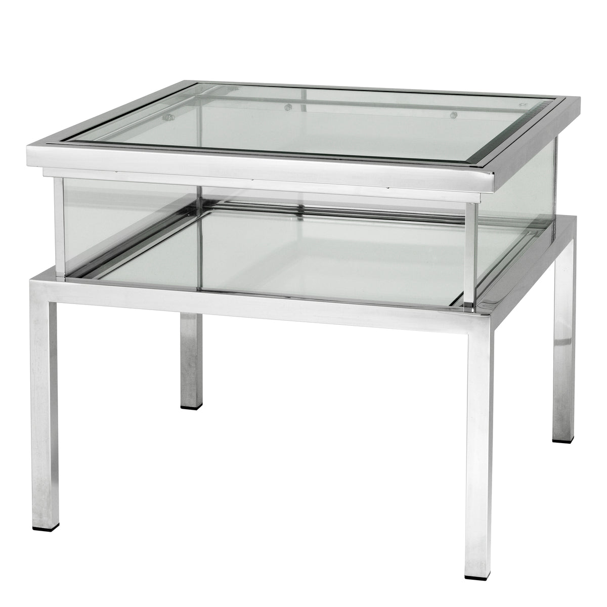 Eichholtz Side Table Harvey polished stainless steel Display your collectables in style with the square Harvey Side Table, the perfect table to showcase