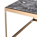 Eichholtz Side Table La Quinta brushed brass finish grey marble Bring industrial sophistication into your decor with the La Quinta Side Table. Comprising a