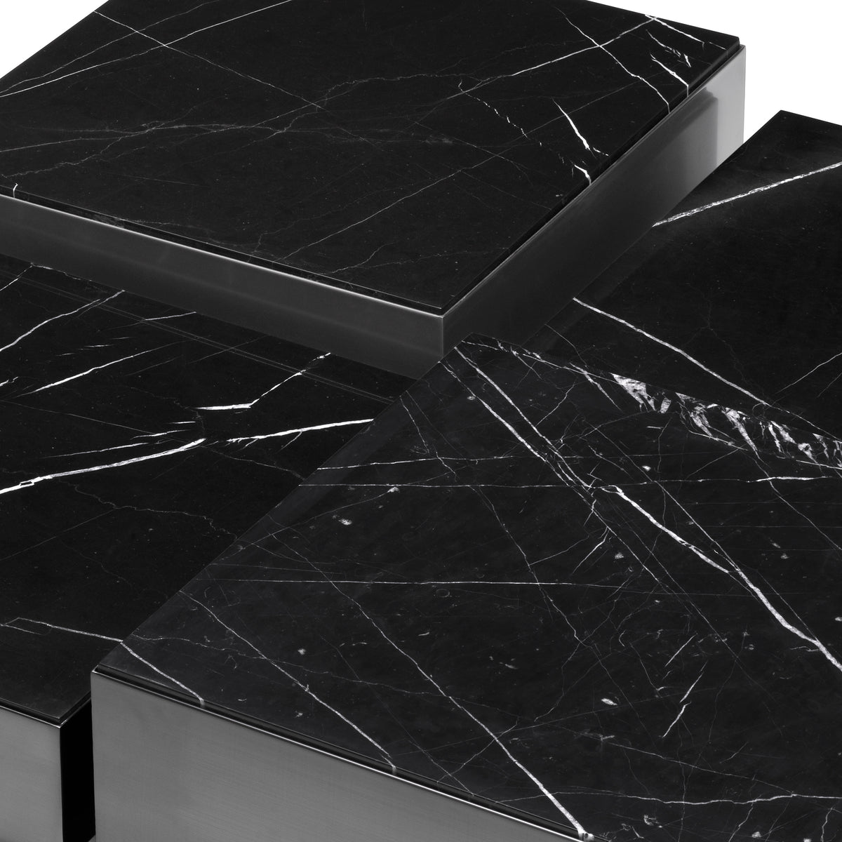 Eichholtz Coffee Table Esposito bronze finish black marble set of 4 Coffee Table Esposito gives any living area a fashionable feel thanks to its modern design. Differen - 4