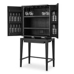 Eichholtz Bar Cabinet Dimitrios charcoal grey oak veneer Ribbed door panels lend geometry to the distinctive Dimitros Bar Cabinet, inspired by the aestheti