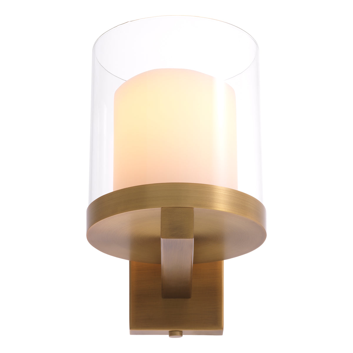 Eichholtz Wall Lamp Donovan antique brass finish Finished in antique brass and provided with a lantern of clear glass, Wall Lamp Donovan is the perfe