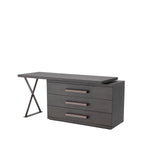 Eichholtz Desk Sanderson mocha straight oak veneer A contemporary design gives the Sanderson Desk its stylish modern aesthetic. The top has a turning m