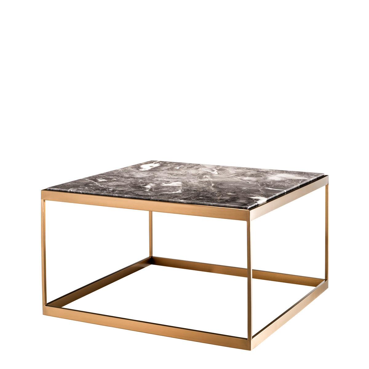 Eichholtz Side Table La Quinta brushed brass finish grey marble Bring industrial sophistication into your decor with the La Quinta Side Table. Comprising a