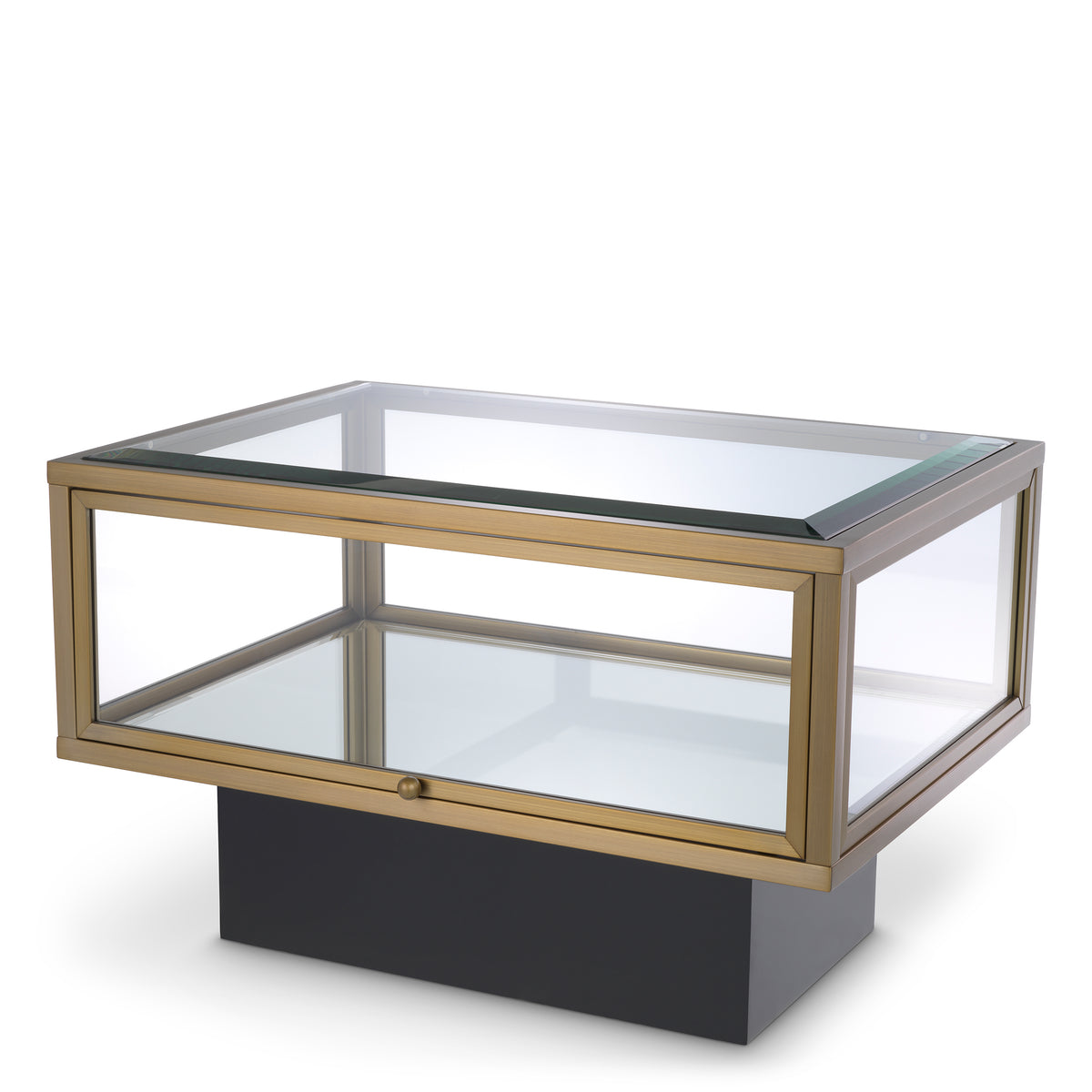 Eichholtz Side Table Ryan brushed brass finish A modern take on a classic design, Side Table Ryan provides storage and style at once. The vitrine h