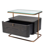 Eichholtz Nightstand Augusto mocha crown oak veneer With its seductive curves and vintage look, the 1-drawer Augusto Nightstand is a must-have in your b