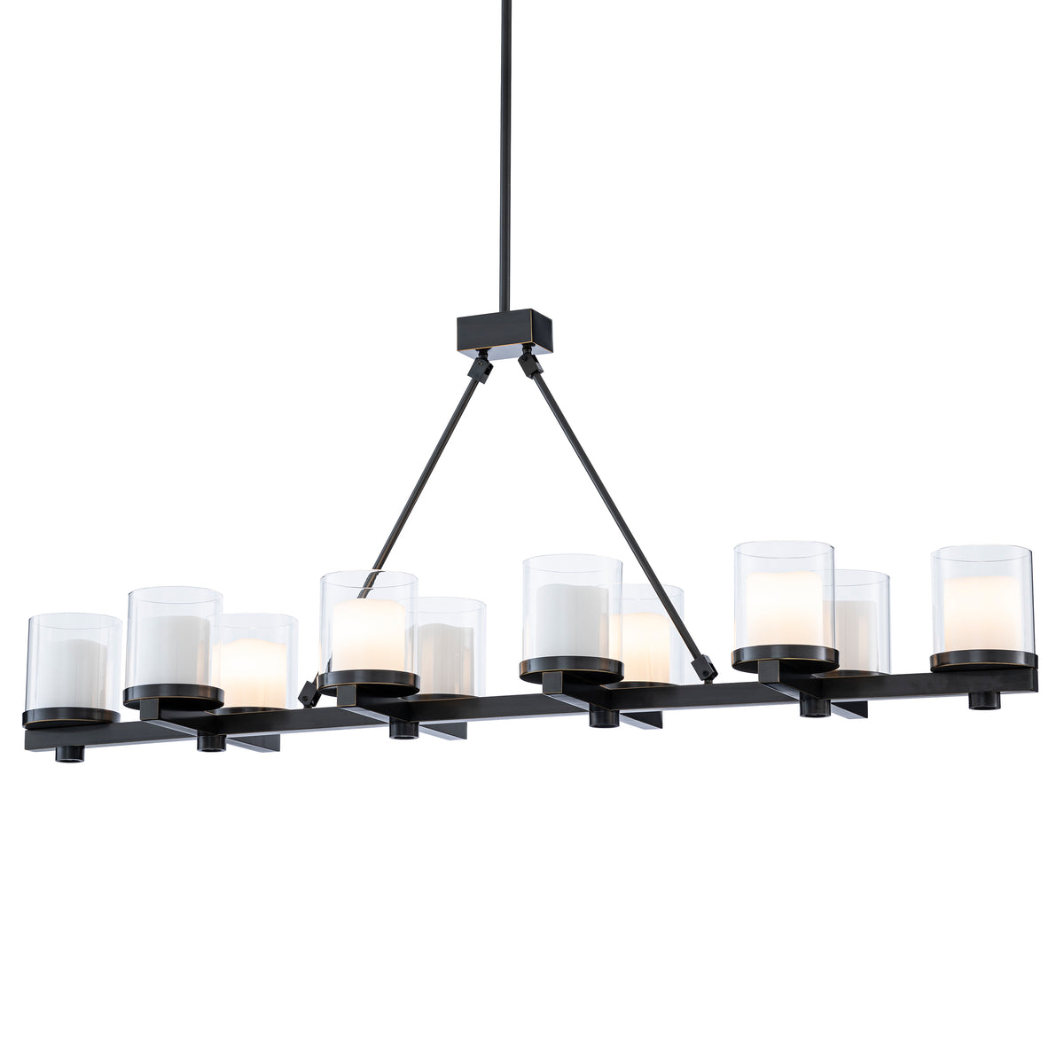 Eichholtz Chandelier Donovan bronze highlight finish Perfect for hanging over a dining table or kitchen island, Chandelier Donovan pairs a handsome look