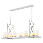Eichholtz Chandelier Summit polished stainless steel The glossy polished stainless steel frame of the Summit Chandelier comprises two square panels with